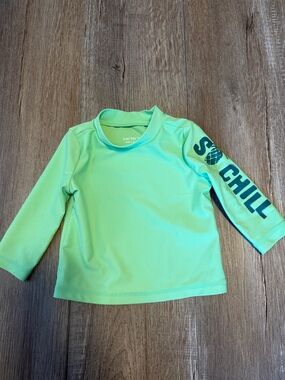 Carter's Mint Green Long Sleeve Swim Rashguard with 'So Chill' Sleeve Graphic